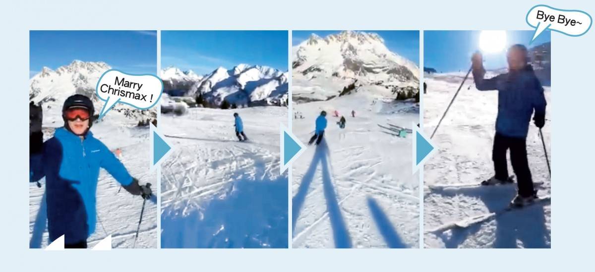  堅離地滑雪連環圖：田少拋底一句Marry Chrismax就滑落山，幾咁瀟灑！睇片所見，Lech今年真係無乜雪，而且雪質幾硬，眼利網民仲認出佢身上嘅喺瑞典名牌滑雪服Peak Performance！