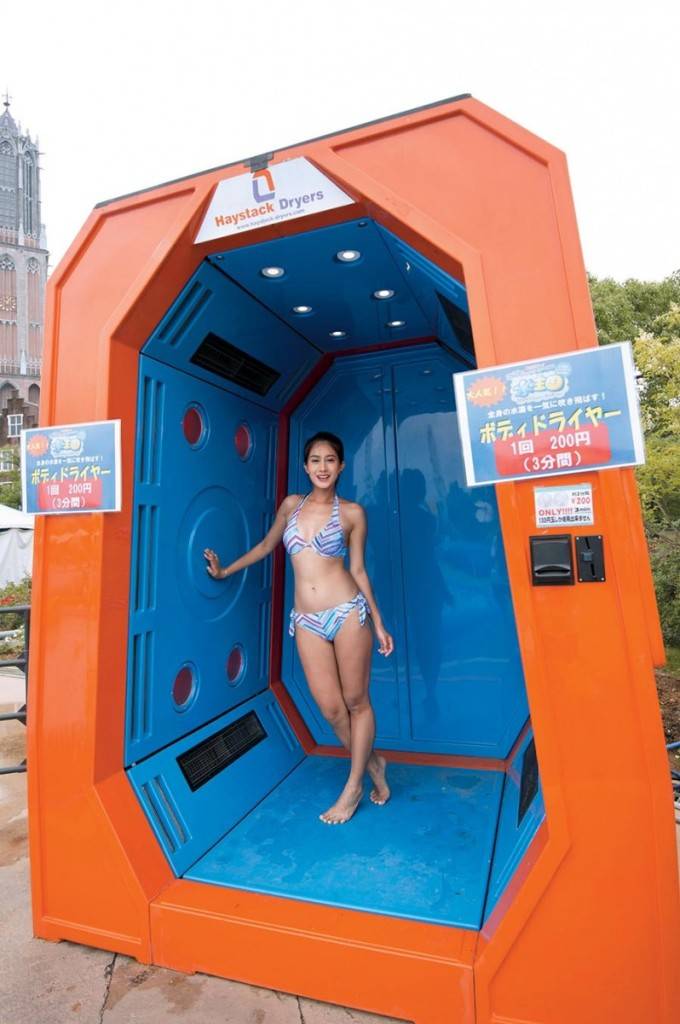 日本 如果全身濕透怕冷病，場內設有強力「Body Dryer 」，每次收費¥200/ HK$13，便可以享受3分鐘的強力暖風，非常有效！