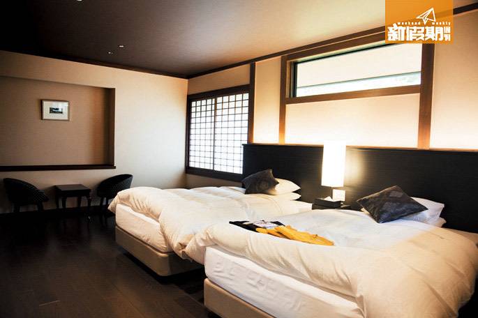 溫泉 睡房比不少五星級酒店更寬敞，每人有張舒適的雙人床。