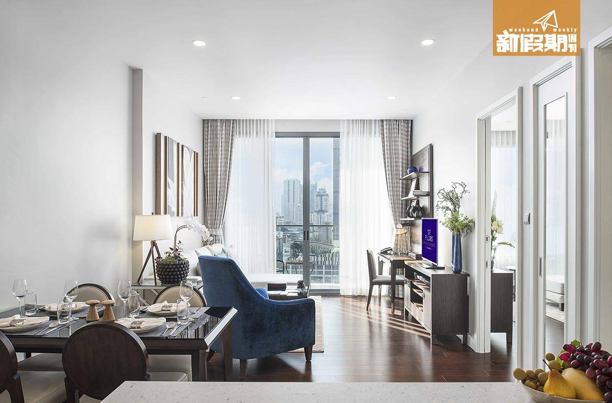 曼谷 137 Pillars 12-The-Pillars-Executive-One-Bedroom-Residences---Living-room-1MB