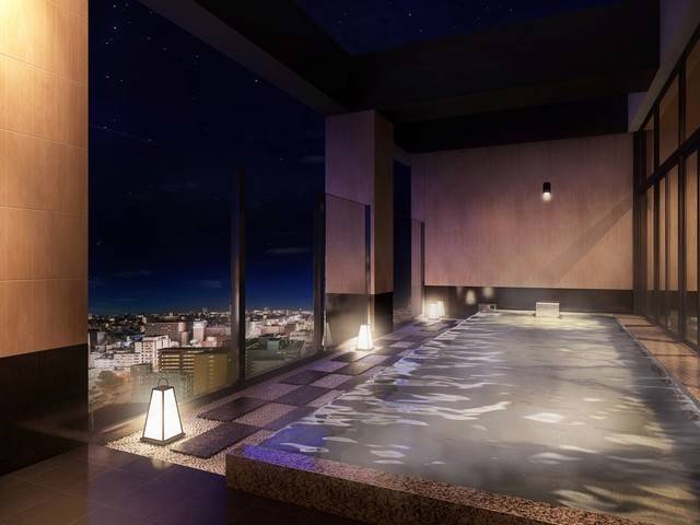 酒店17樓設有露天展望風呂，男女浴場各一個，一邊浸浴一邊享受靚景無難度！