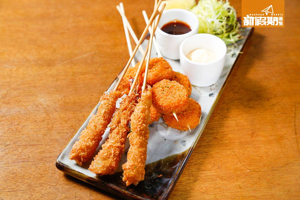 任食生蠔 自助餐 和牛 金域假日酒店 還有多款日式炸串，包括蝦、帶子、南瓜和露筍串。