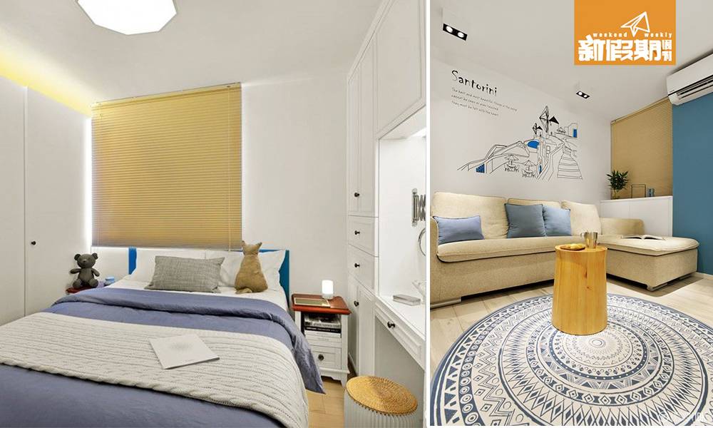 公屋裝修！3招改造390呎細單位！打造藍白色調的歐洲旅行Feel家居！@DesignIDK｜家居七巧板