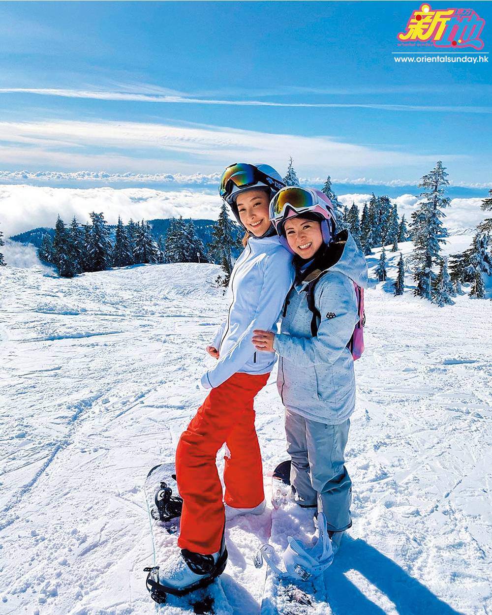  陳瀅在其社交網內放了不少滑雪照片，不過只見她與家姐合照，未見富貴兵蹤影。