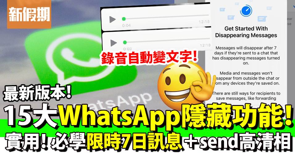 WhatsApp15大隱藏功能！限時訊息/錄音變文字｜好生活百科