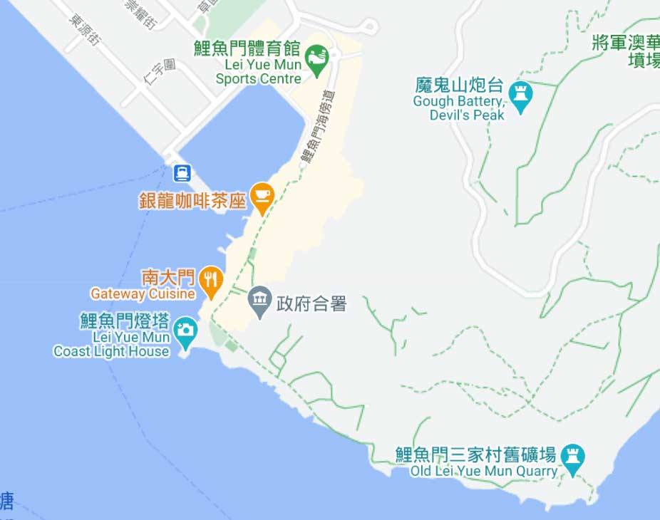 鯉魚門三家村石礦場 地圖