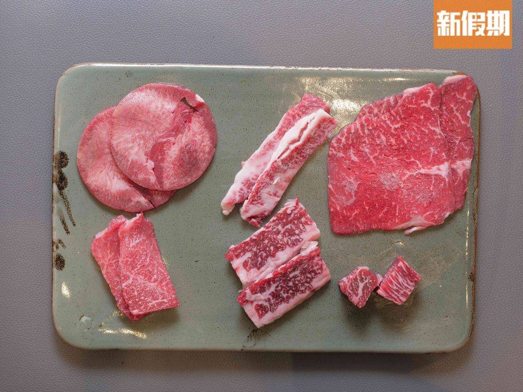 元朗 日本薩摩和牛放題包和牛燒肉，牛肋肉、牛肋條、牛赤肉、赤身薄切、和牛粒等燒肉。