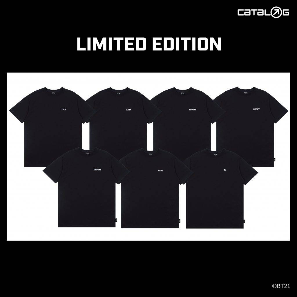 CATALOG BT21 BABY宇宙明星獨立簽名設計黑色T 恤 $299