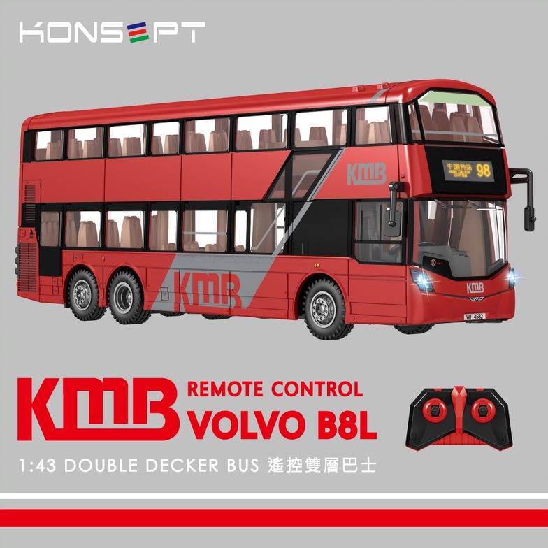 時尚購物展 全球及香港首批 Volvo B8L 官方授權 KMB/LWB Volvo B8L 遙控雙層巴士，於 「玩樂學習」展區發售。