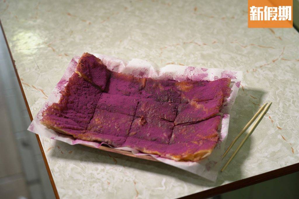 泰小子 芝士紫薯煎餅食落竟然是微甜，紫薯蓉滑溜。