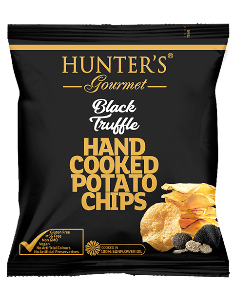 美食博覽 Hunters Gourmet黑松露薯片 展會價：$10/2包 展位: 1C-E30 華園食品香港)有限公司