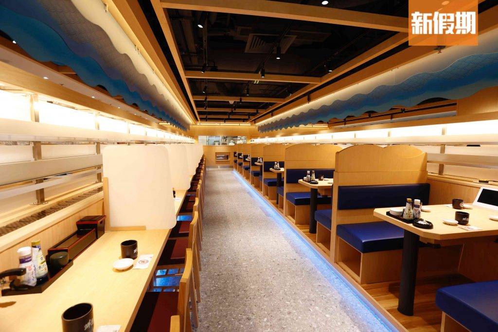DONKI迴轉壽司店 店內以迴轉壽司為主，並設計為Bar位格局。
