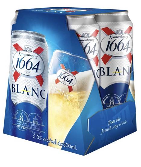 foodpanda 1664 - Blanc 小麥啤酒 巨罐裝) 500毫升 x 4 － 優惠價 原價 .9）