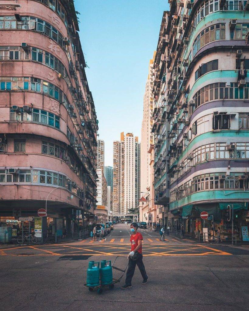 香港攝影發燒友喜歡在小區中拍攝。