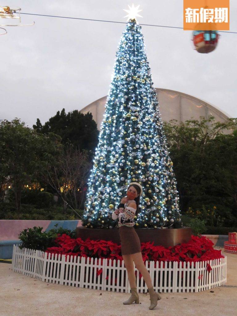海濱樂園廣場中心的聖誕樹會於每晚上6時30分亮燈（圖片來源：新假期編輯部）