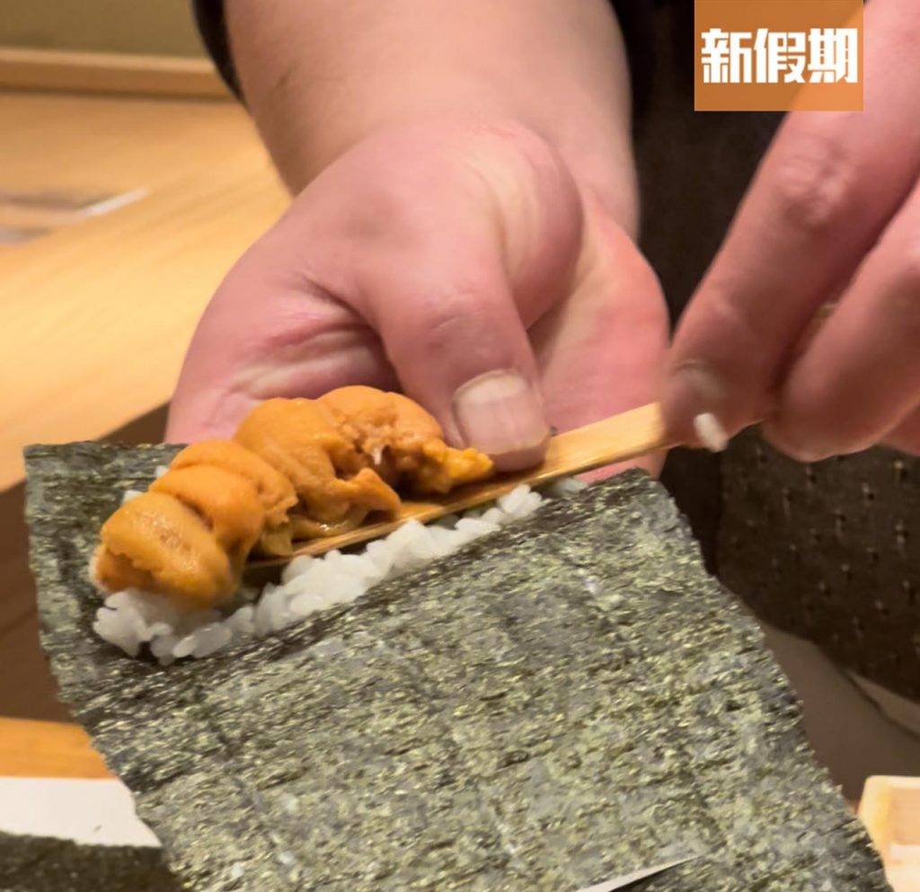 尖沙咀omakase 一整排海膽做壽司，畫面震憾！