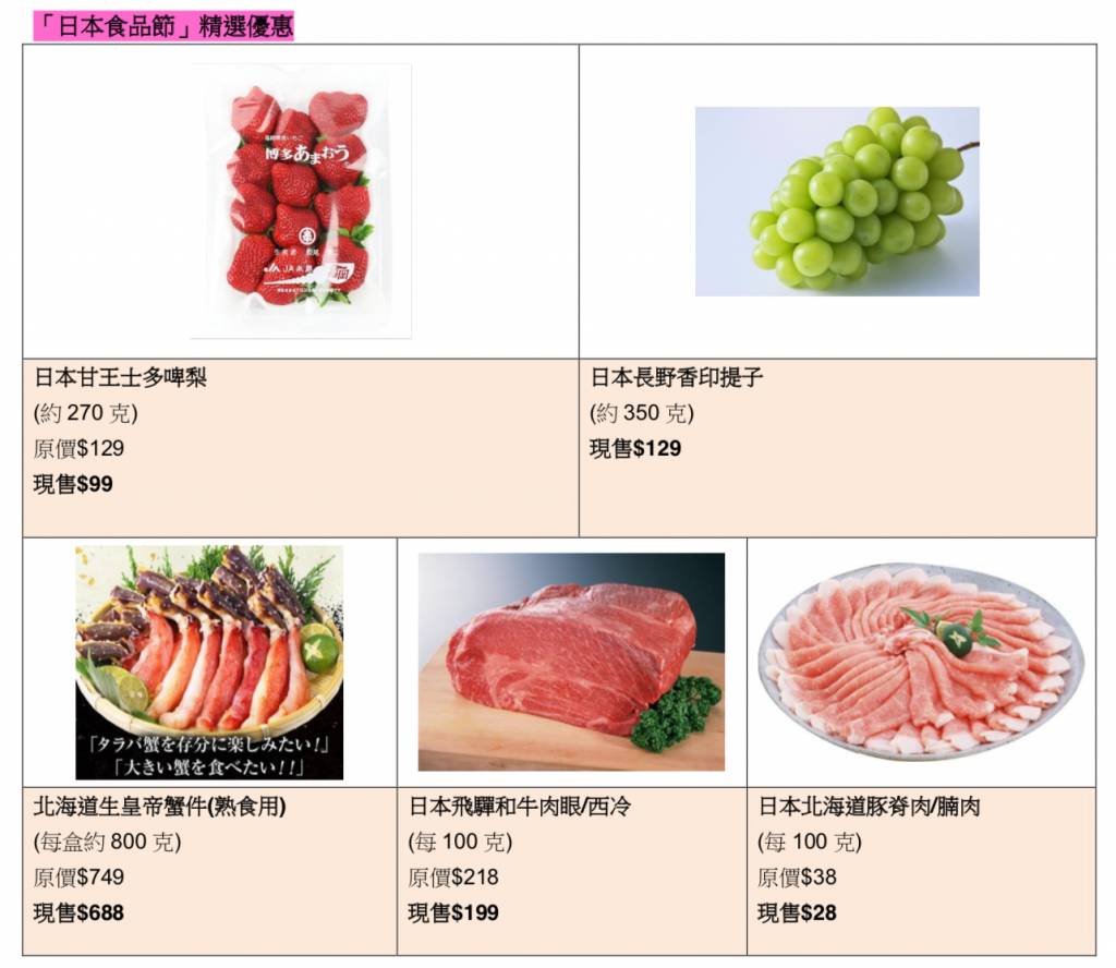 AEON年終大減價 日本食品節周期舉行