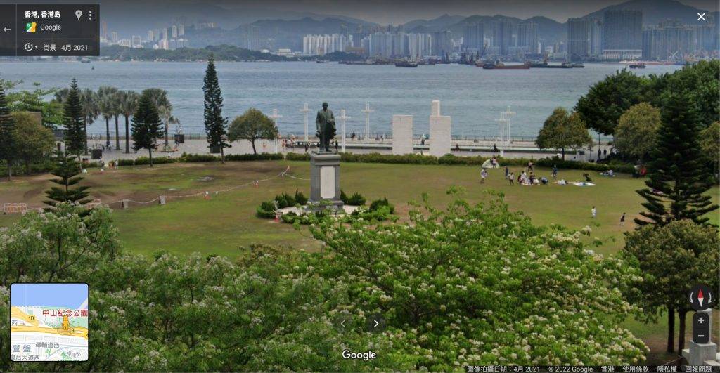 中山紀念公園 樓主指有風水師一早說過破壞香港風水都和蛇有關，相信有高手會幫香港政府佈風水邪局。（Google Map）