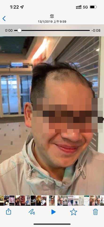 鄭中基 網友更上載朋友被剃頭後的圖片！