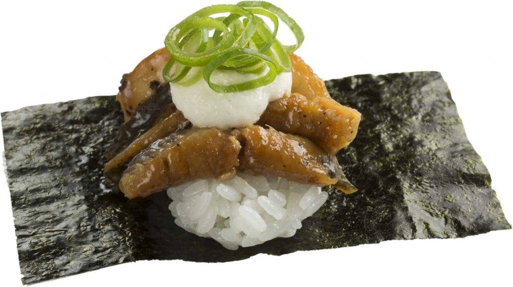 壽司郎 鰻魚山藥泥海苔包$12 ，酥脆的海苔包上柔軟的鰻魚，一口吃下，香甜爆發。