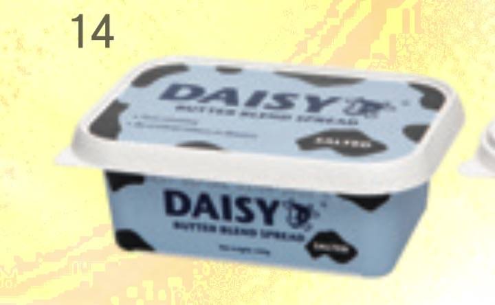 消委會牛油 4.5星評分：大公司 Daisy Butter Blend Spread Salted)#14)，只有1款牛油及植物油混合脂肪塗抹醬樣本「大公司 Daisy」#14)沒有檢出環氧丙醇。