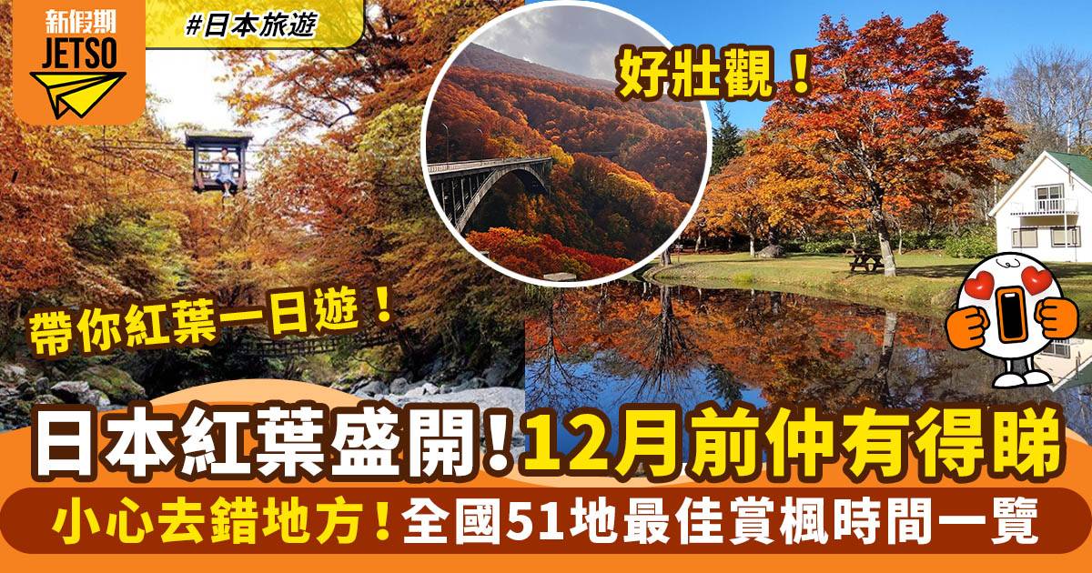 日本紅葉2022｜賞楓時間表+預測情報：大阪/東京等51個地區