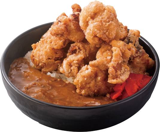 伝說丼屋 日本人氣No.1的唐揚炸雞，配上日本特製咖喱汁，肉汁豐腴。