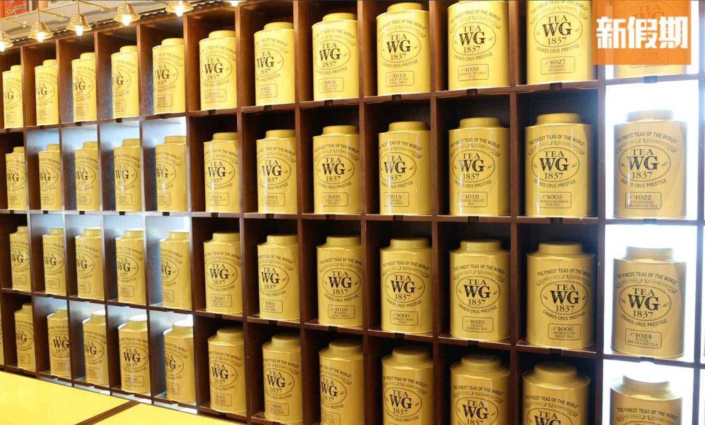 Tea WG 牆身展示出過百款世界各地的茶葉，視覺效果壯觀！