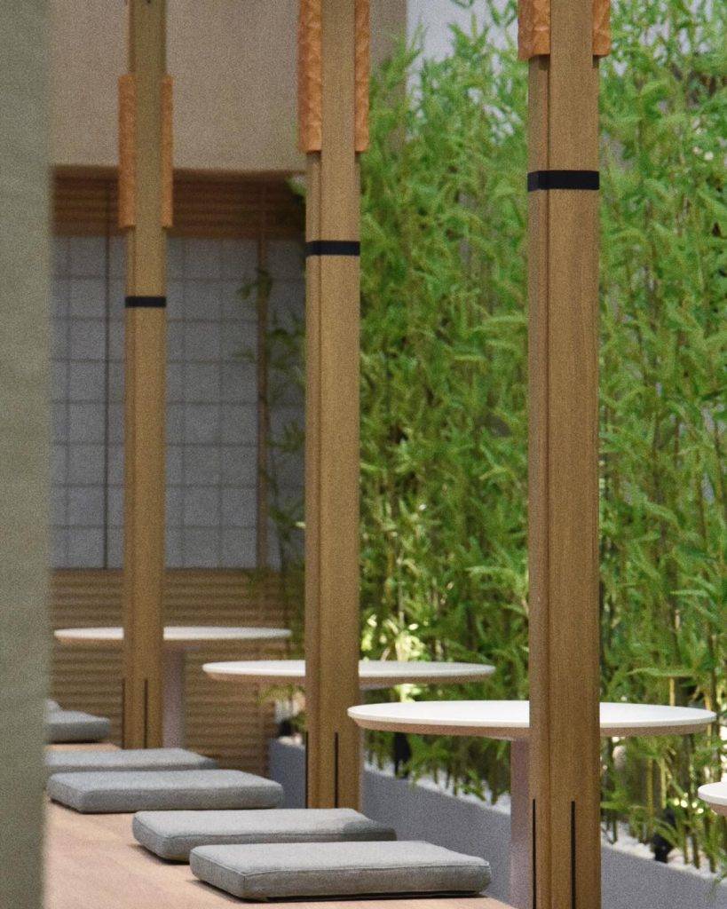 Beans 以日式竹園風作佈局，配以木調座位和水泥色卡位，有日本神社的感覺。