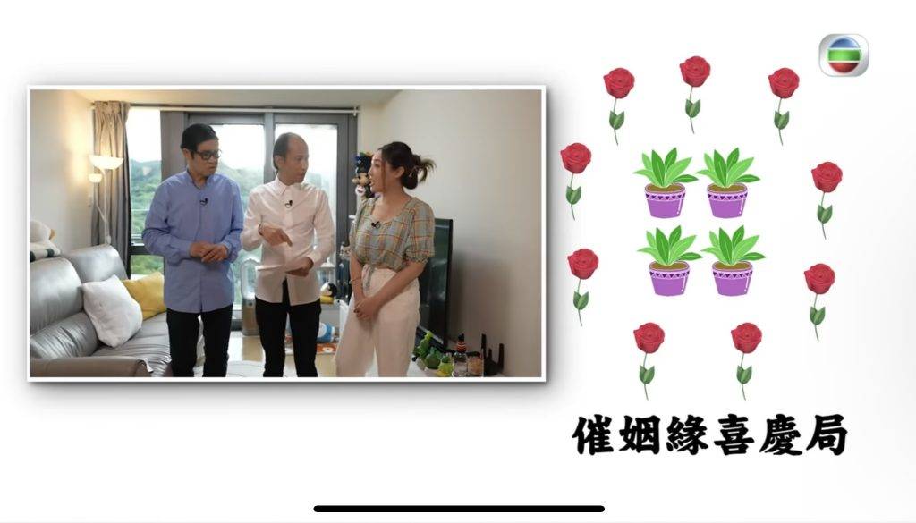 蘇民峰 2022年喜慶位在正南，師傅建議可放四盆綠色植物，外面圍着九枝紅花。