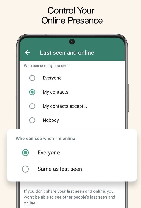 WhatsApp 新功能容許用戶個別選擇誰人可以看到你的「在線」