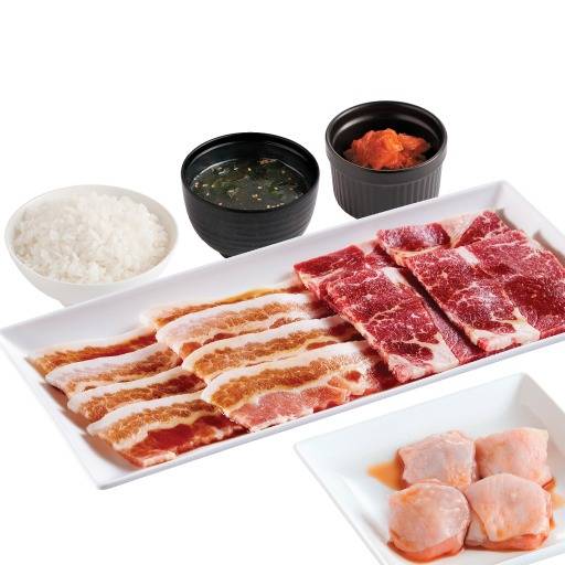 燒肉LIKE 「北海道十勝豬五花腩」盛合套餐$115/150g，$148/250g。