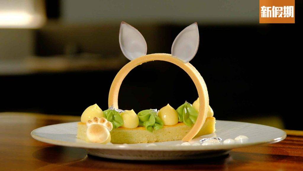 甜品 甜品推介｜「渡月」的檸檬柚子抹茶慕斯杏仁蛋糕，每日限量30份。