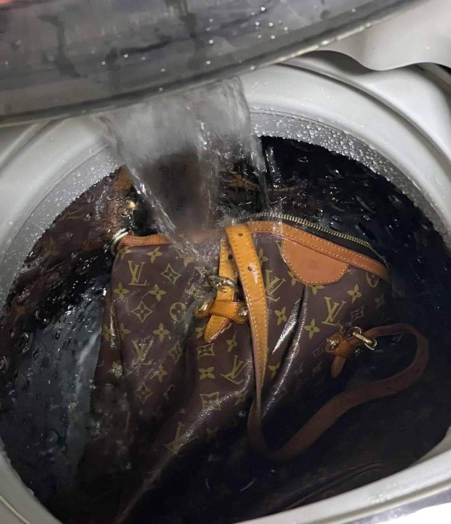 LV 台灣人夫因為嫌老婆的LV手袋臭，竟然將價值萬元的名牌手袋直接放洗衣機清洗