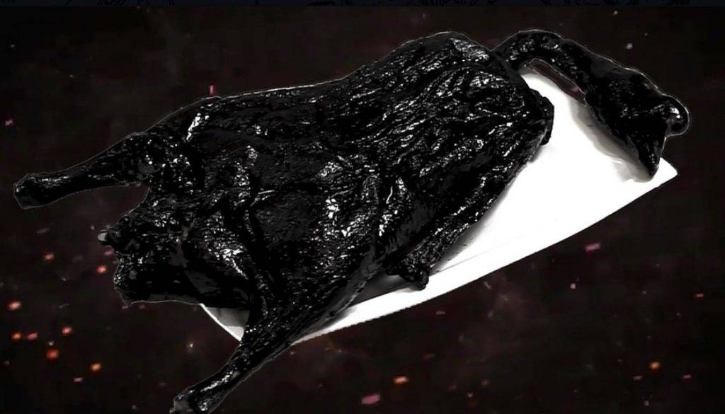 燒鵝關注組,黑松露,燒鵝 酒樓官方IG的照片可見，黑松露燒鵝通體亮黑，一眼望上去，真的以為是焦炭效果。