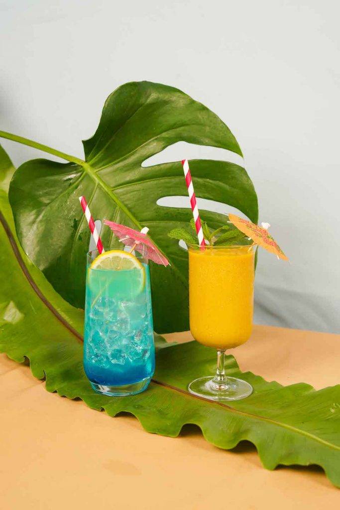 普慶餐廳 芒果椰子冰沙及藍色珊瑚礁無酒精雞尾酒