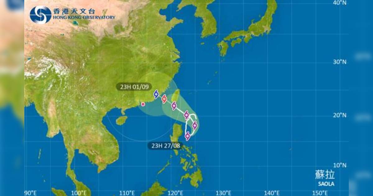 颱風蘇拉｜路徑或偏西！9.1可能闖港400km？三號風球機會？