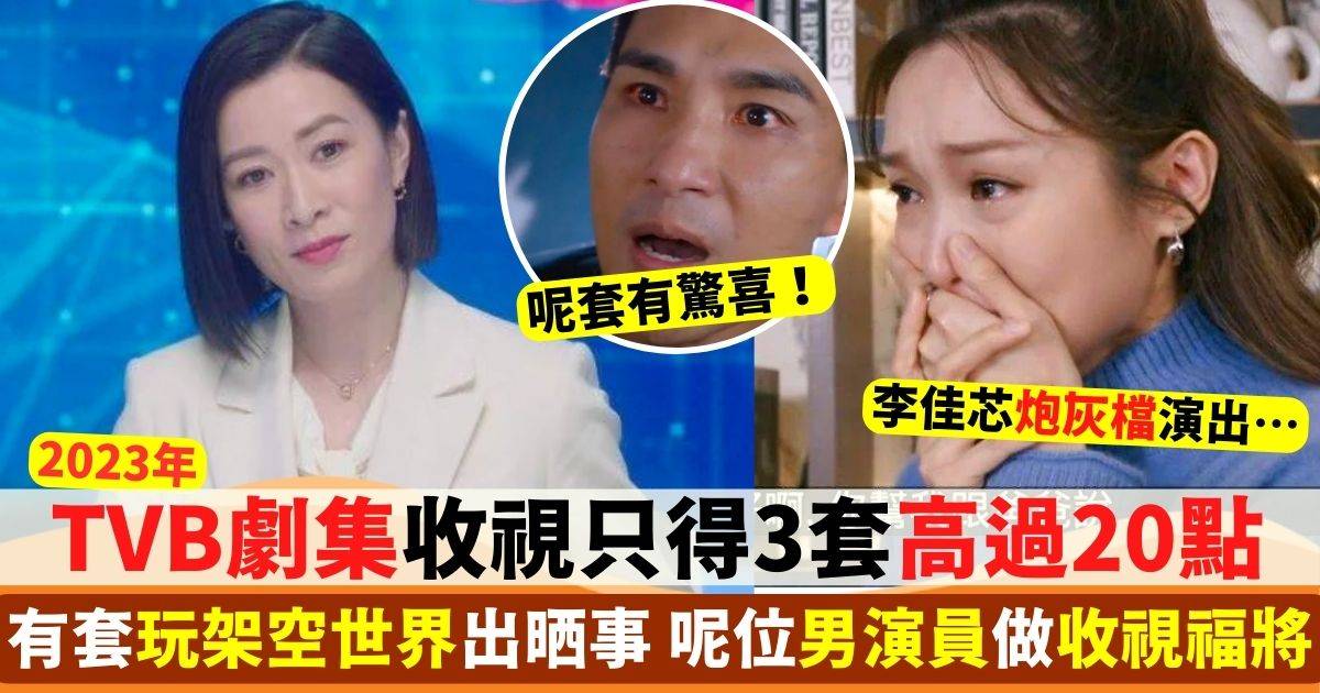 2023年TVB劇集收視排名出爐！得3套高過20點 周嘉洛演姊弟戀觀眾唔buy