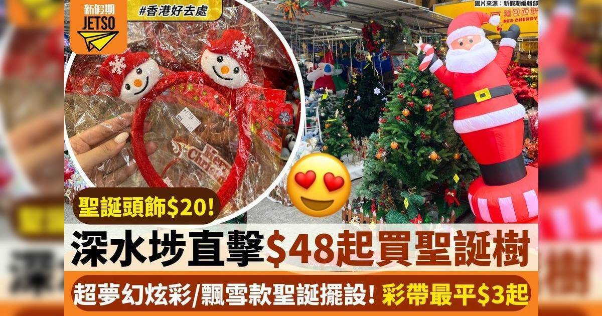 深水埗直擊$48起買聖誕樹 超夢幻炫彩/飄雪款聖誕擺設！彩帶最平$3起