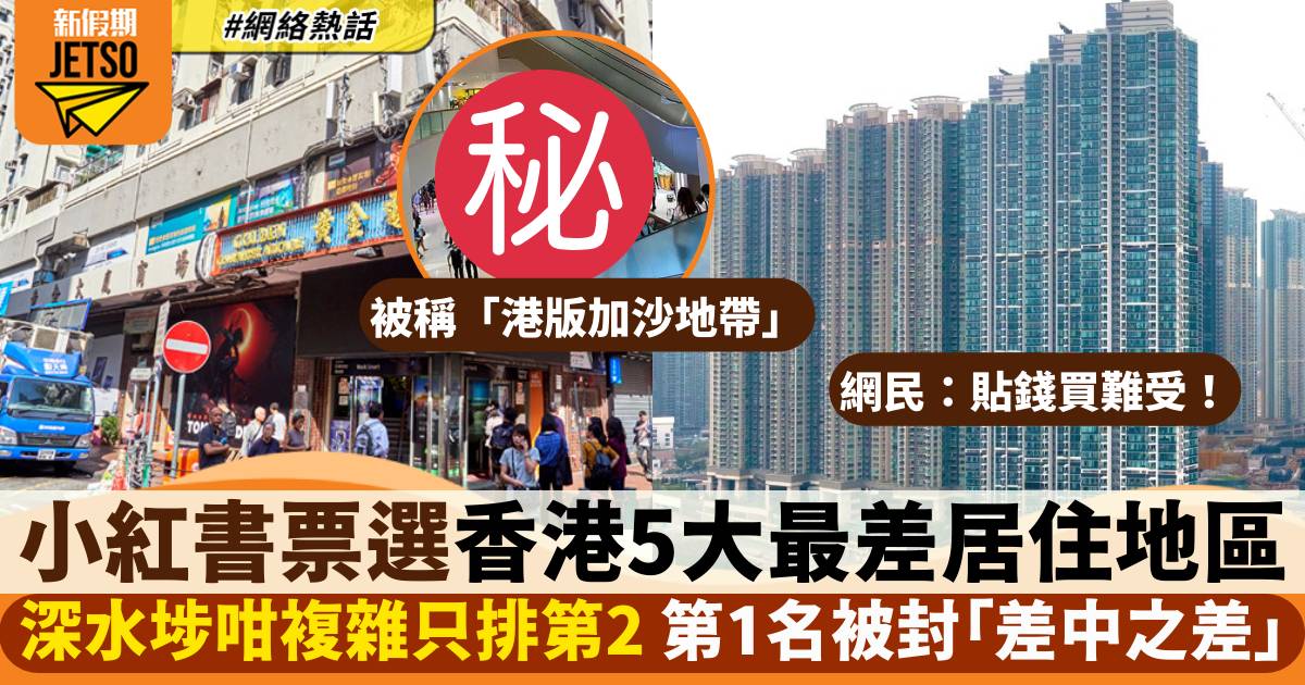 小紅書票選香港5大最差居住地區 深水埗只排第2 第1名被封「港版加沙地帶」