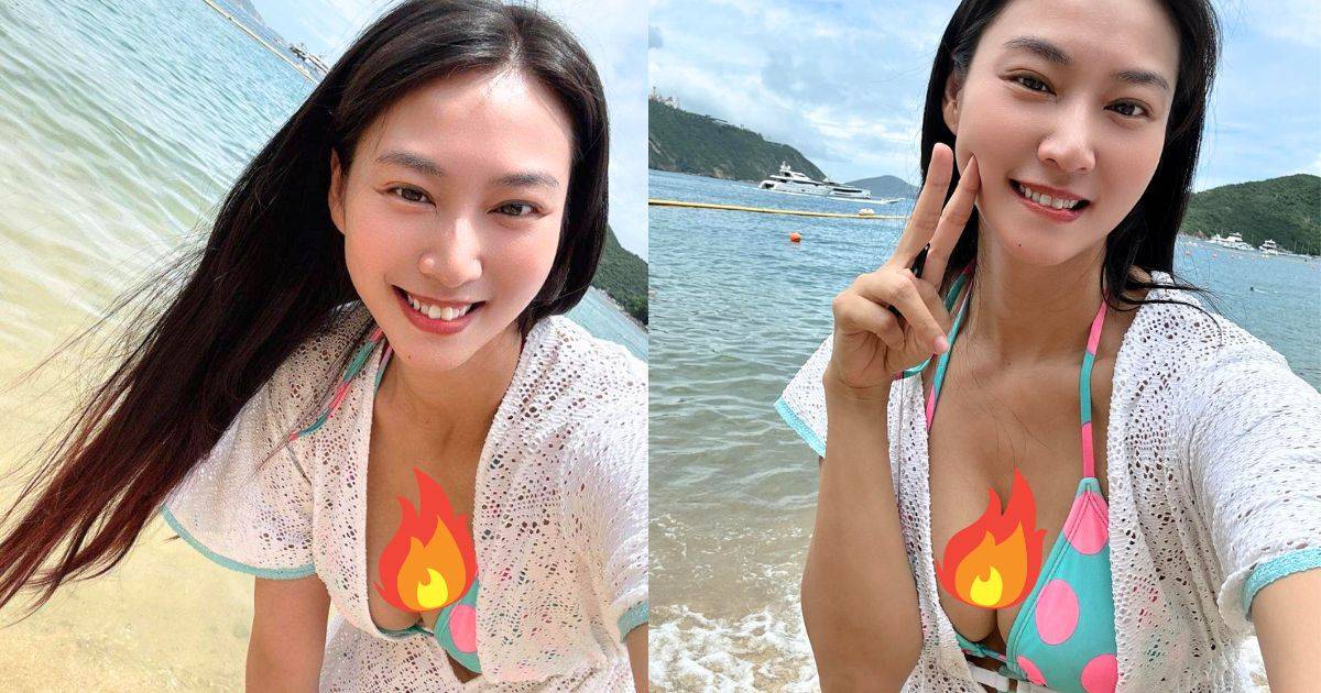 42歲莊韻澄端午節泳灘玩水 烏身自拍晒事業線「擋都擋唔住」