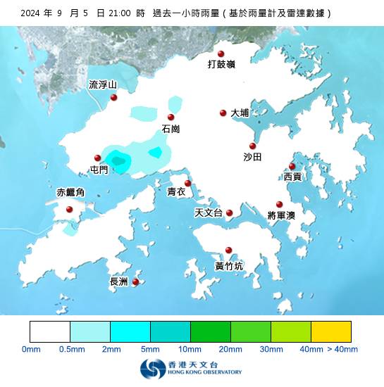 黃雨警告現正生效！附天文台各區雨量分佈圖