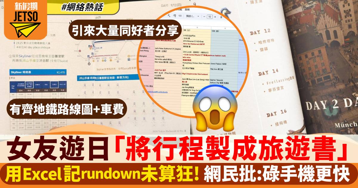 「將行程製成旅遊書」引來大量同好者 網民反應兩極：翻手機更快