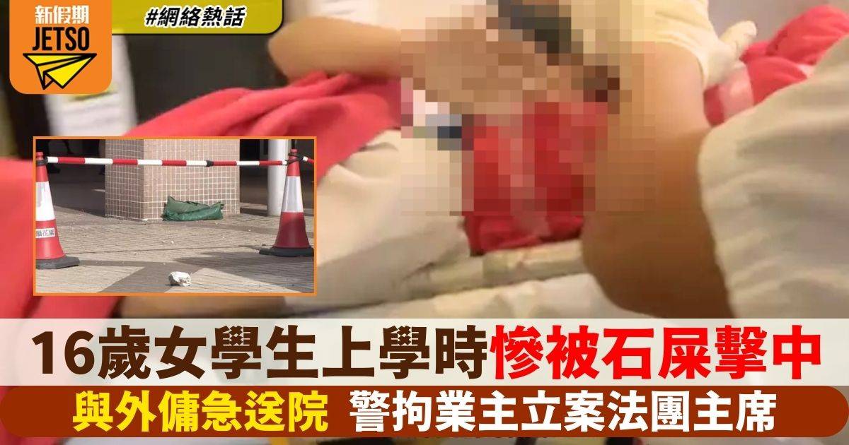 16歲女學生上學時被高空石屎擊中 警拘業主立案法團主席