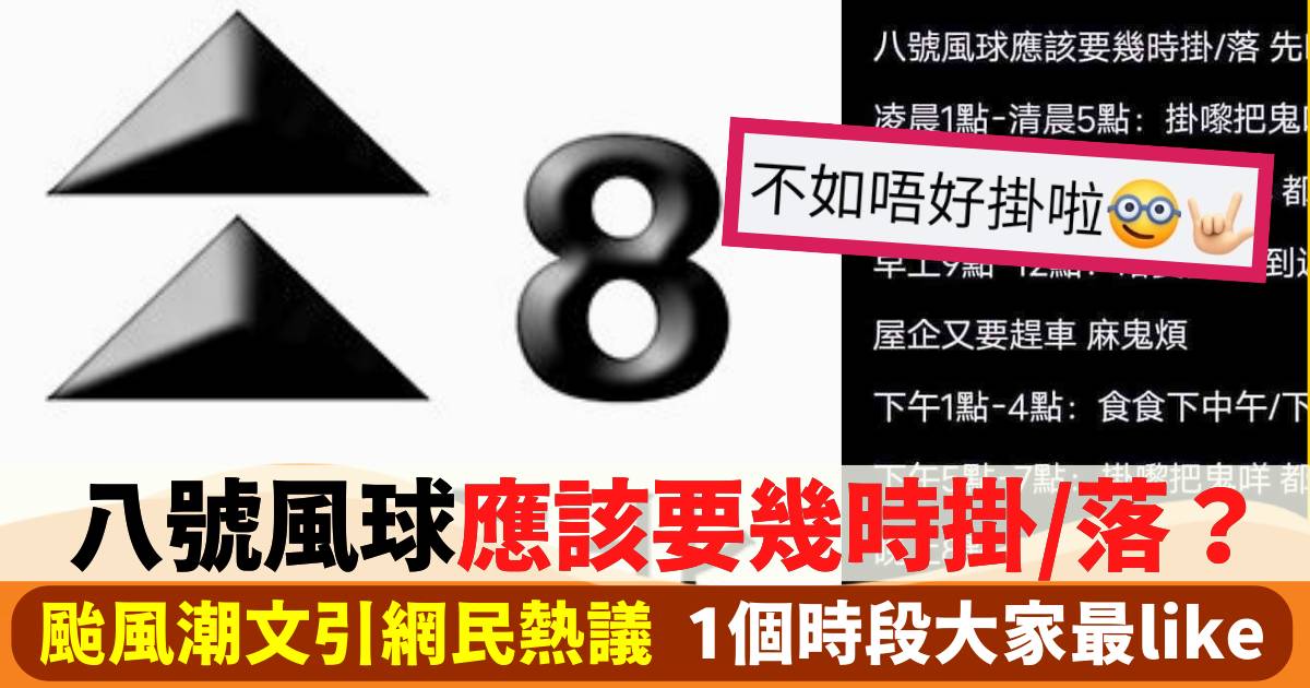 八號風球應該要幾時掛/落 先唔會畀人鬧？颱風潮文引網民熱議