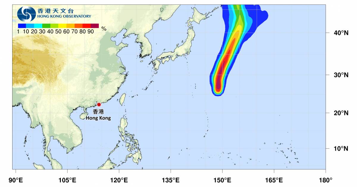 颱風百里嘉最新消息｜天文台颱風路徑預測！掛3號風球機率有幾大？