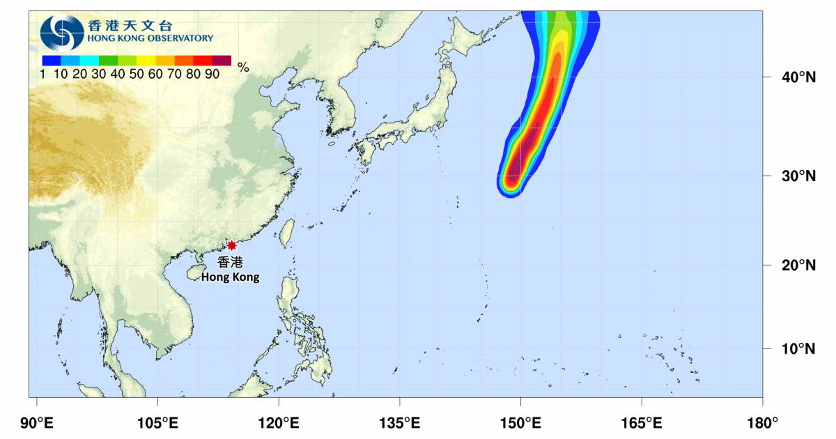 颱風百里嘉最新消息｜天文台颱風路徑預測！掛3號風球機率有幾大？