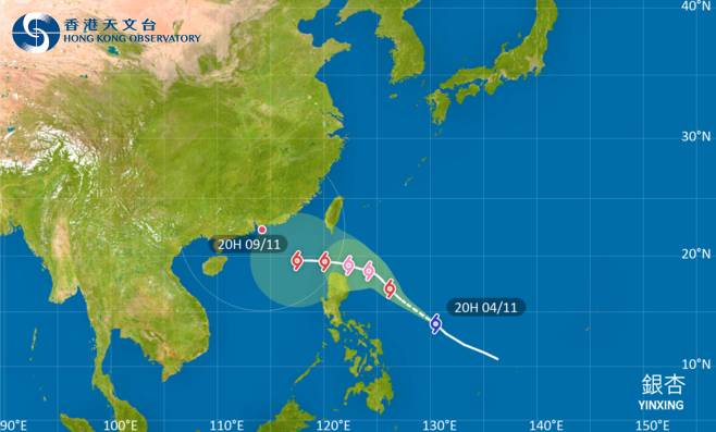 颱風銀杏最新消息｜天文台颱風路徑預測！掛3號風球機率有幾大？