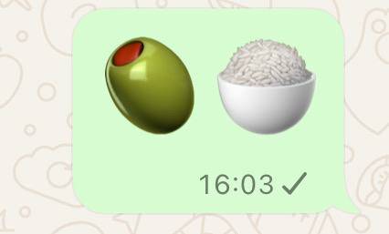 潮語 「橄欖+飯」Emoji(圖片來源:《新假期》編輯部)