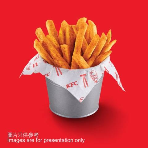 KFC優惠 上午11時後 $5粗薯條(普通)配卡真FING辣粉(圖片來源:官方授權圖片)
